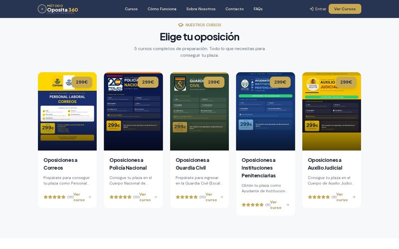 Método Oposita 360 — Web diseñada por Web&Go
